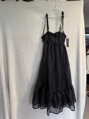wild fable Black Maxi Dress with Ruffle Hem